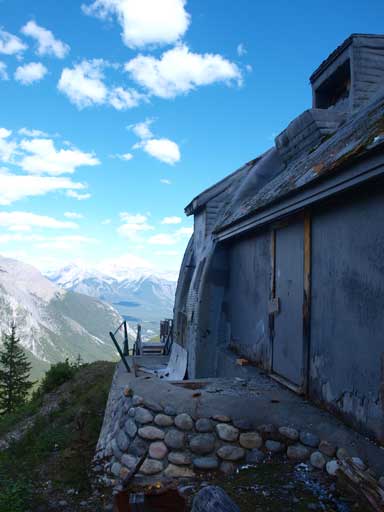 At the upper tram station.