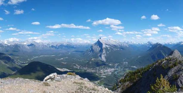 Mount Rundle, with Banff townsite below