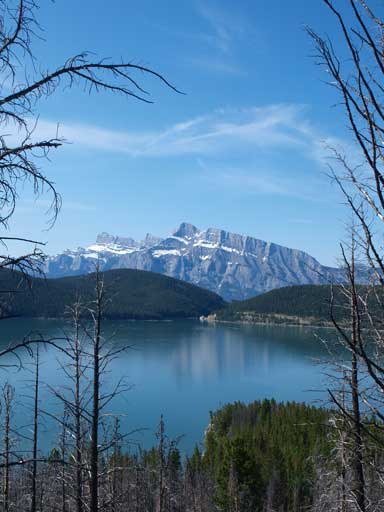 Mount Rundle rises behind the Lake