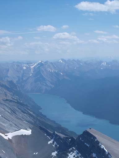 Lake Minnewanka is s-shaped and is very long. This is the middle part.