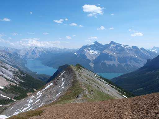 I would follow this ridgeline ahead towards Aylmer Lookout