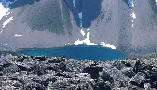 One of the Consolation Lakes seen from just below the summit