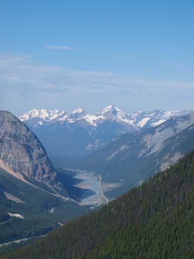 Looking down Kicking Horse Valley towards Field