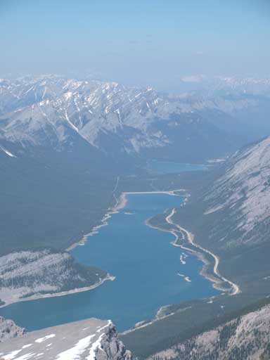 Zooming-in towards the N. End of Spray Lakes