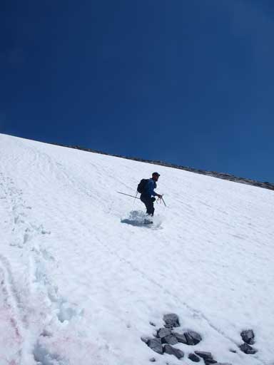 Clayton enjoys boot skiing. I suck on this so I slide down on my butts.