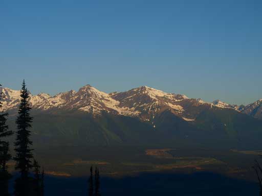 The left peak is higher but unnamed, while the right one is Mica Mountain.