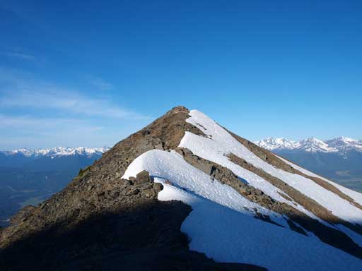 We had to briefly lose some elevation from the first false summit.