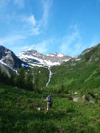 At the lower basin. Now the trail gets muddy and our boots were quickly soaked.