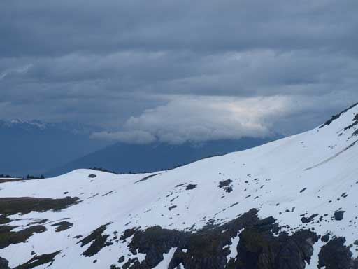 Canoe Mountain was obscured by some interesting clouds