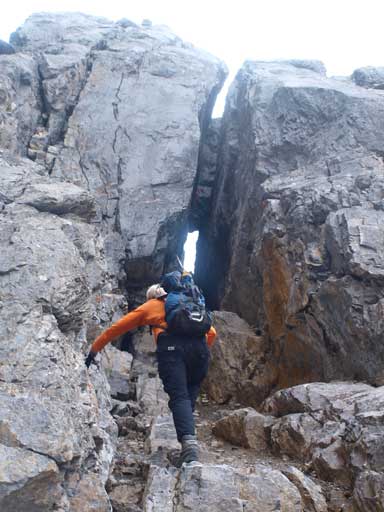Wil approaching the tunnel