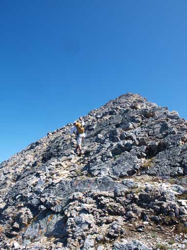 Dan walking up the upper slope. The summit wasn't far.