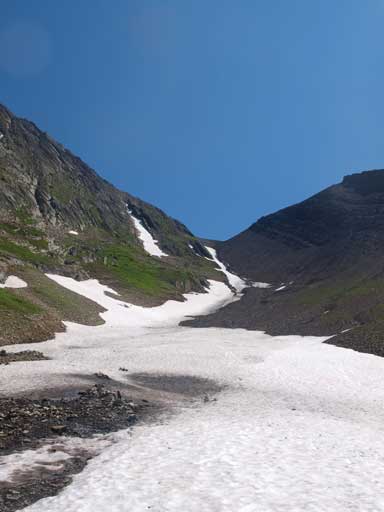 Looking back at the big gully