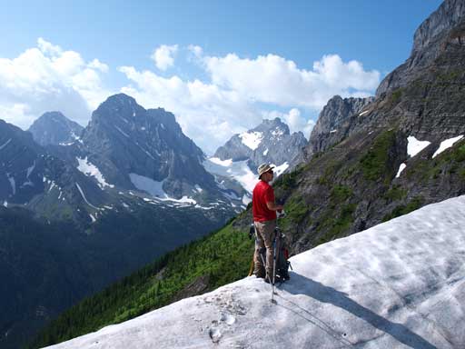 Shuan taking a break at the saddle.