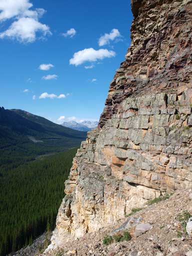 The wall is steep and impressive.