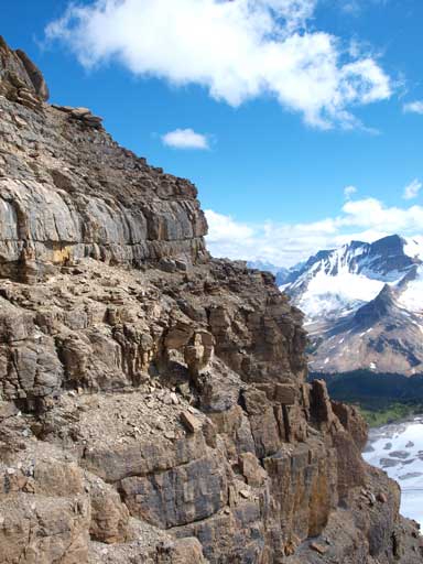 Loose and steep terrain we just traversed