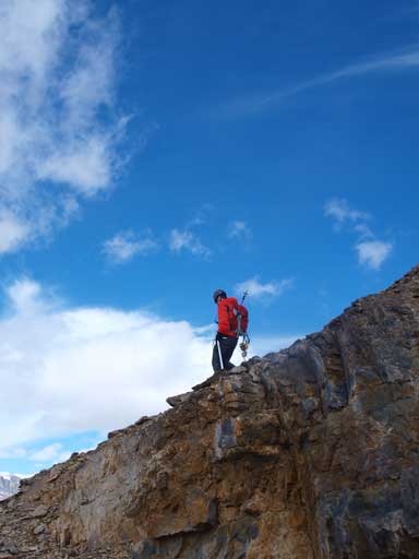 Descending the upper slope