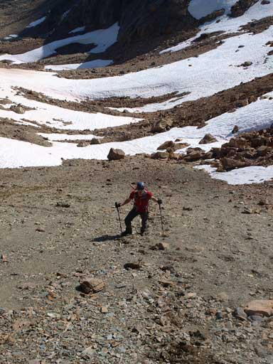 Mike, slogging up towards Isolated Col