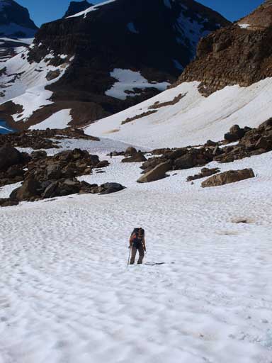 It was still snow bound here, and this is the typical snow walk.