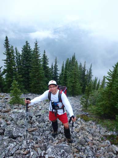 We didn't get much view on the ascent. This was still in the trees.