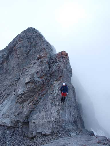 Grant negotiating the 2nd part of 2nd crux.