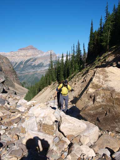 At the start of this drainage. There were quite a lot of boulders to deal with.
