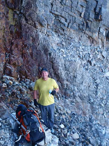 Kevin taking a short break, refilling water