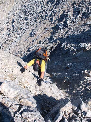 We sometimes tried to use not-so-solid rocks to avoid more scree