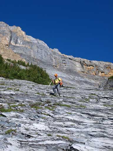 Kevin walking down the main gully.
