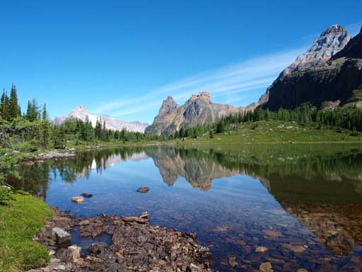 Reflection of Wiwaxy Peak in Hungabee Lake