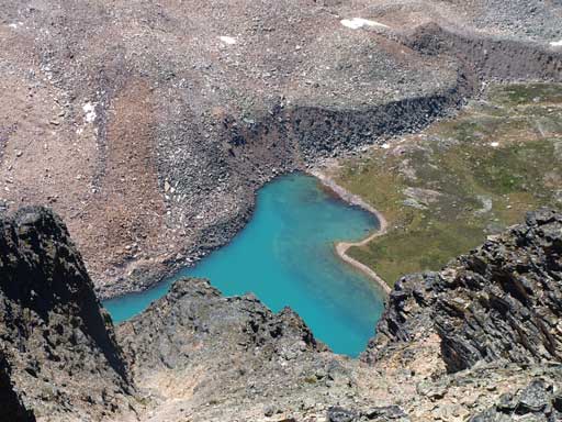 Looking down to Opabin Lake