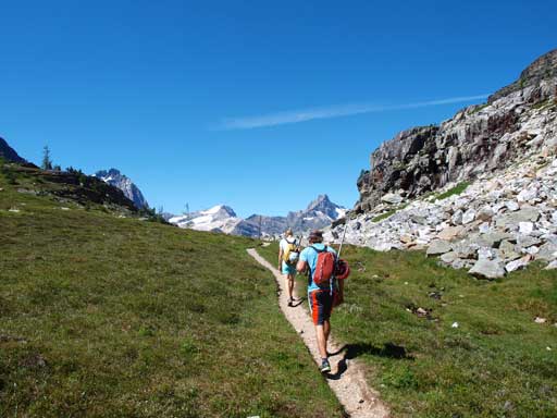 The other two scramblers hiking out