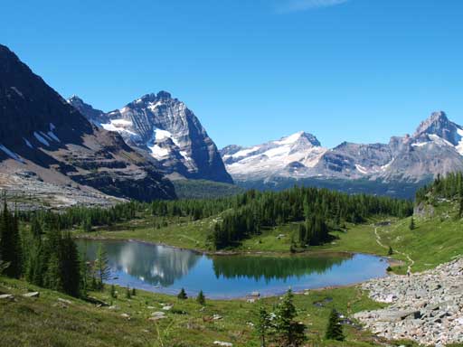 Hungabee Lake with Odaray Mountain behind