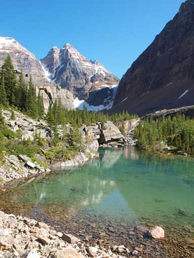 Victoria Lake and Ringrose Mountain looming behind