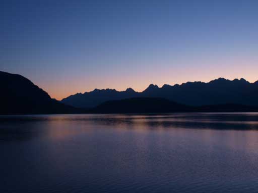 Morning view of Upper Kananaskis Lake