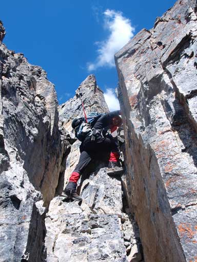 Higher up, Marko mastering the chimney