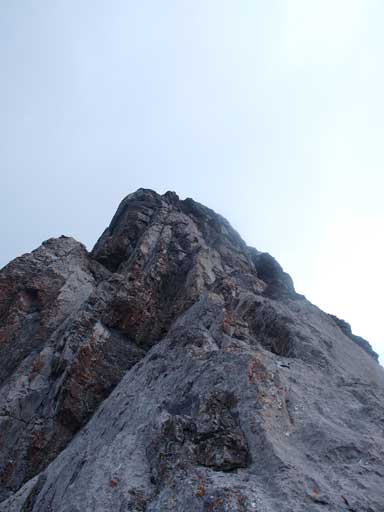 Looking up the ridge from just topping on the crest
