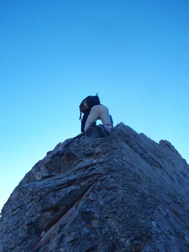 Neil almost finishing the optional crux step