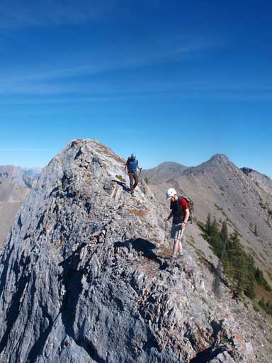 Neil and Tyler negotiating the typical terrain