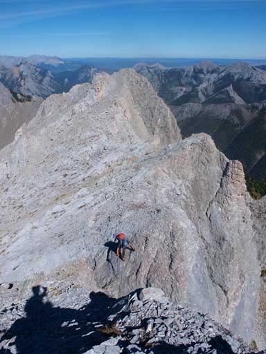 Looking back at Tyler on the ridge