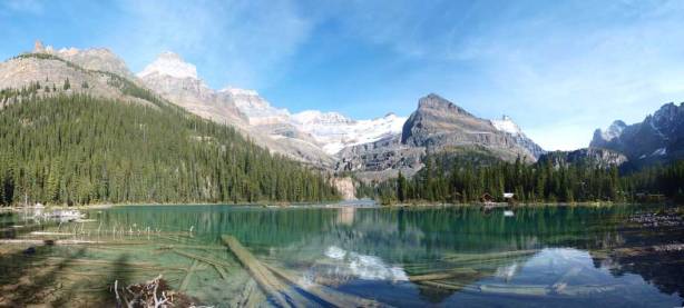 Panorama of Lake O'Hara at the end of the day