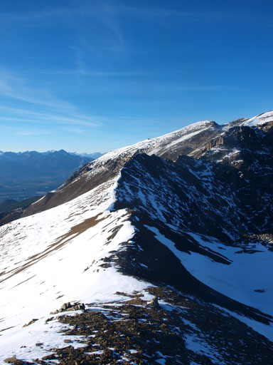 The ridge ahead would soon turn difficult and exposed