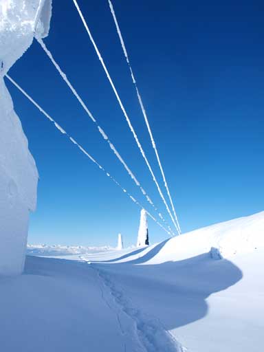 I like the snowy cables of this structure