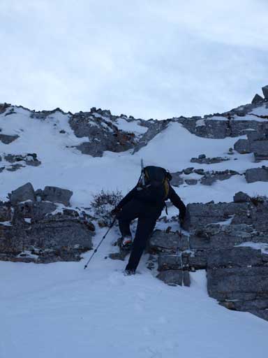 Neil led up a trickier icy step