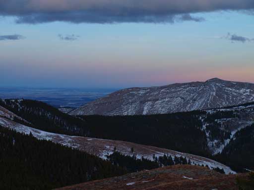 Evening colour on the eastern horizon