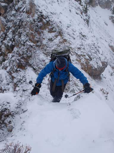 Ben ascending a step