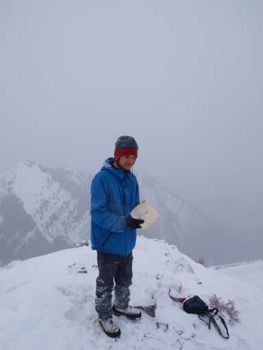 Checking out the summit register