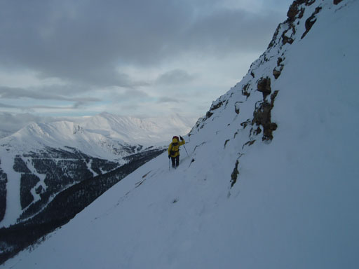 Me traversing steep terrain. Photo by Ben Nearingburg