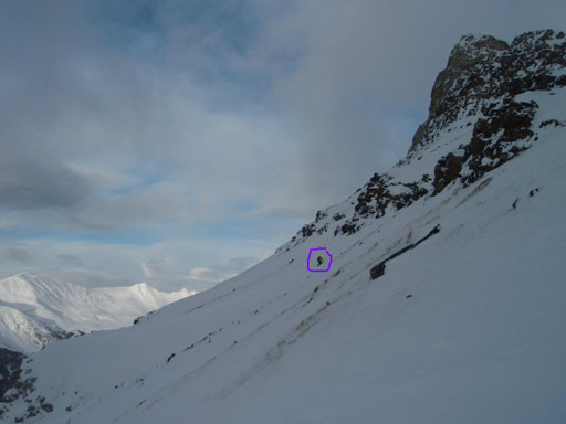 I took a high line further up which is slower than Ben's route. Photo by Ben N