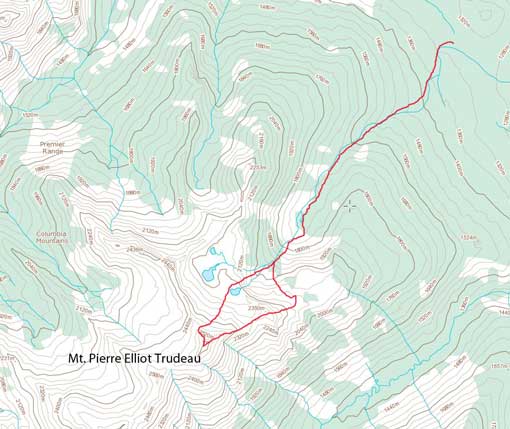 Mt. Pierre Elliot Trudeau ascent route