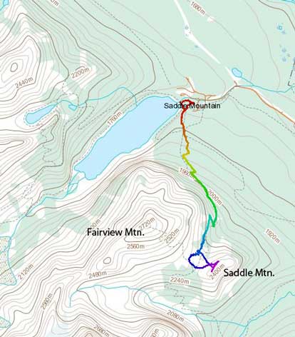 Saddle Mountain standard ascent route